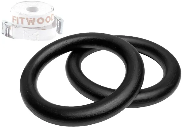 FitWood ULPU MINI Turnringe 28mm - Schwarze Oberfläche / Weißer Gurt